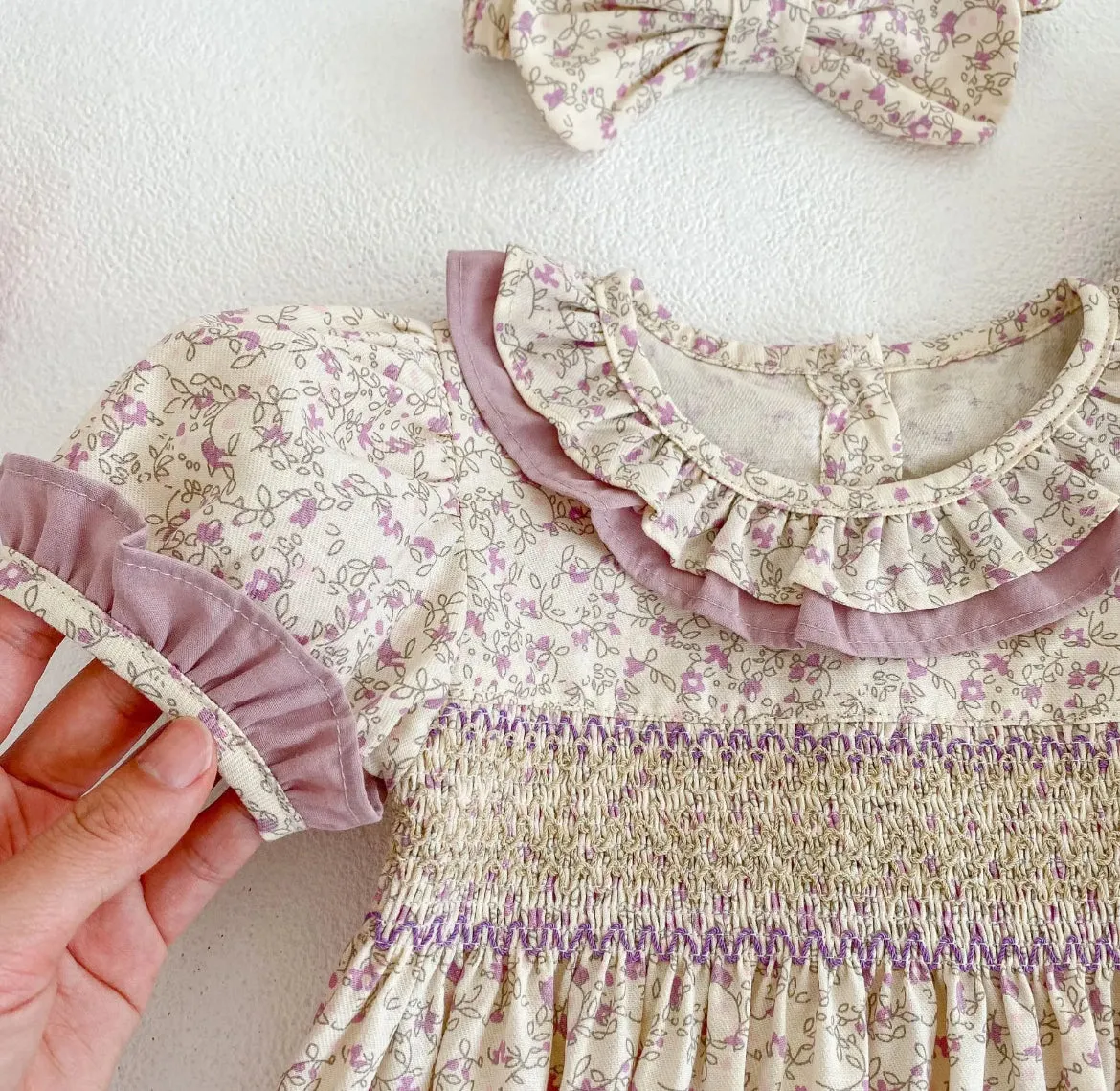 $17.50 EA - 3-6M X 2, 6-12M X 2, 12-24M X 2  -   Baby & Toddler Girls Twinning - Mauve Vintage Floral Rompers