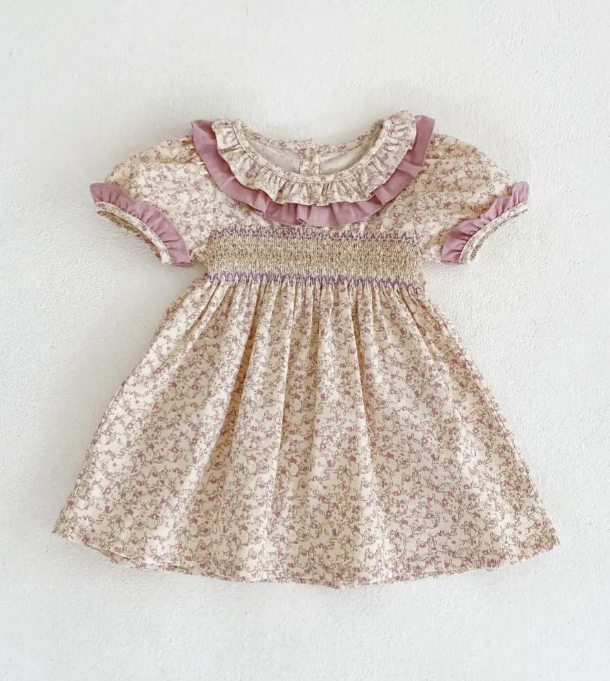 $17.50 EA - 3-6M X 2, 6-12M X 2, 12-24M X 2  -   Baby & Toddler Girls Twinning - Mauve Vintage Floral Rompers