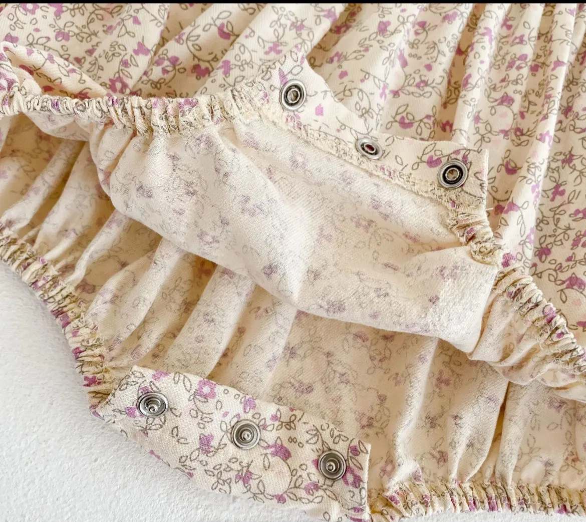 $17.50 EA - 3-6M X 2, 6-12M X 2, 12-24M X 2  -   Baby & Toddler Girls Twinning - Mauve Vintage Floral Rompers