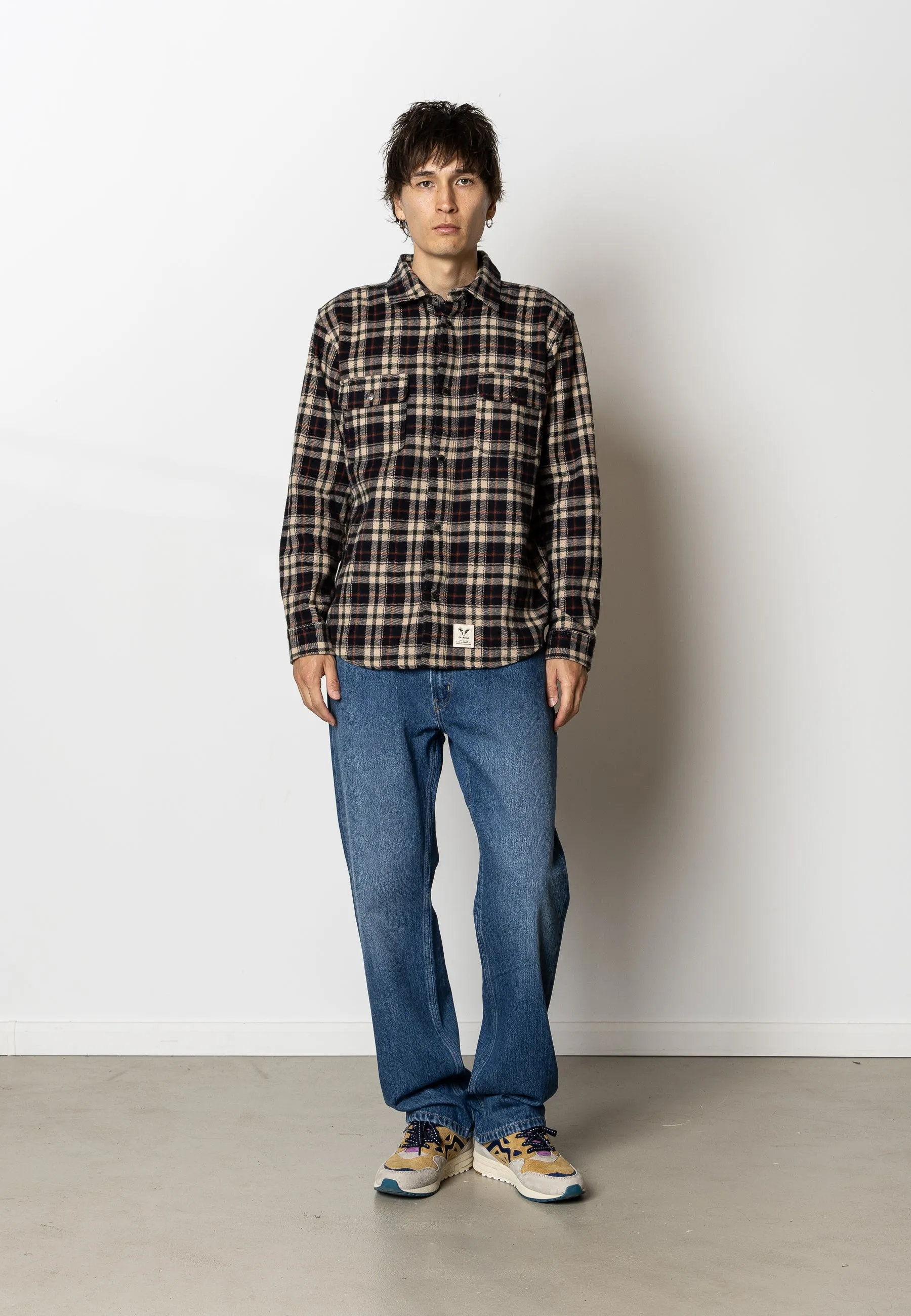 ADRIAN COTTON SHIRT - Dark Navy/Ecru
