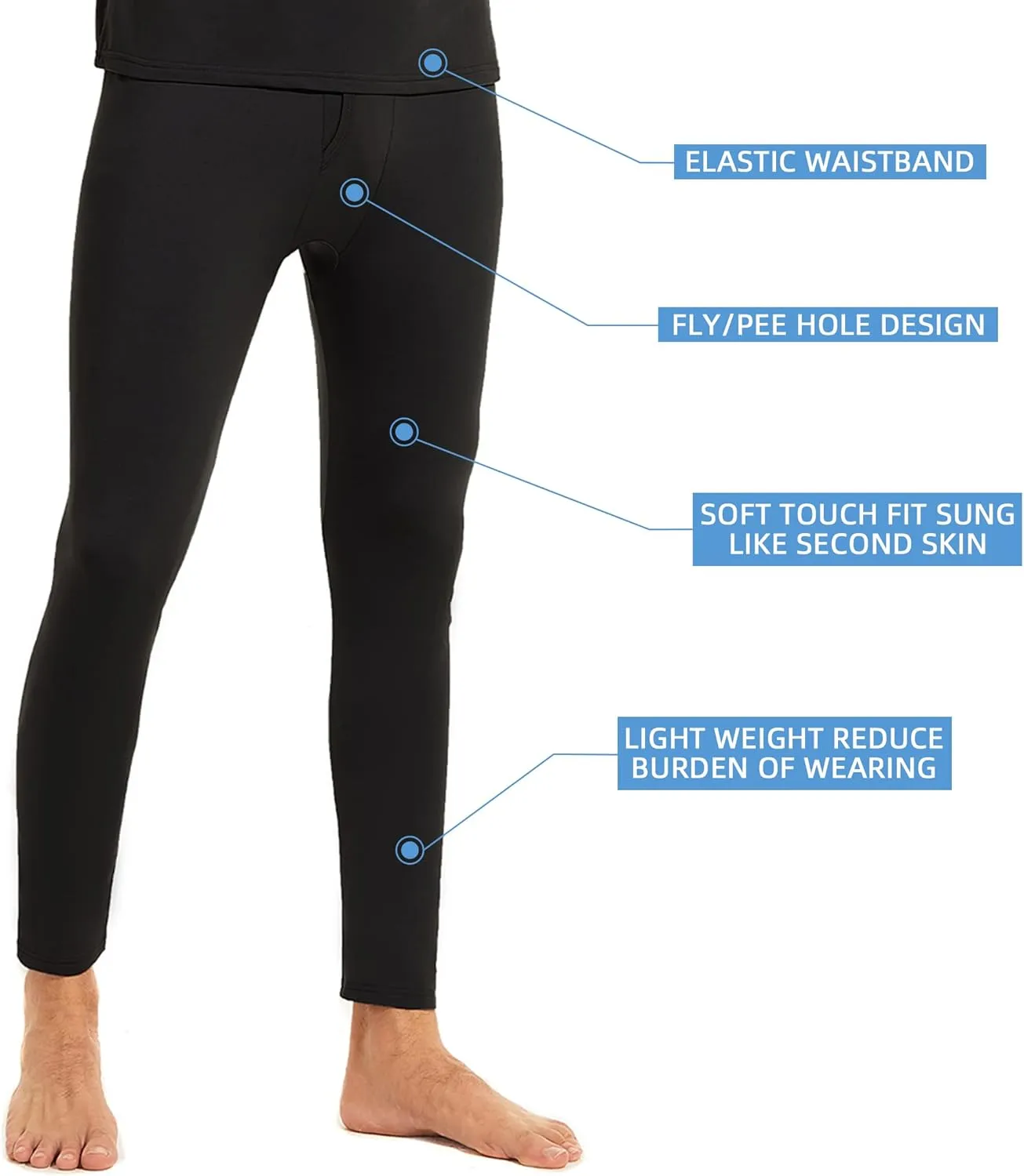 American Trends Thermal Underwear for Men Heavy Weight Long Johns Base Layer Set with Fleece Lined