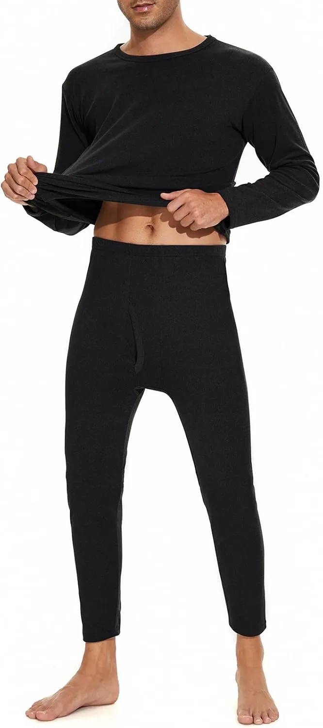American Trends Thermal Underwear for Men Heavy Weight Long Johns Base Layer Set with Fleece Lined