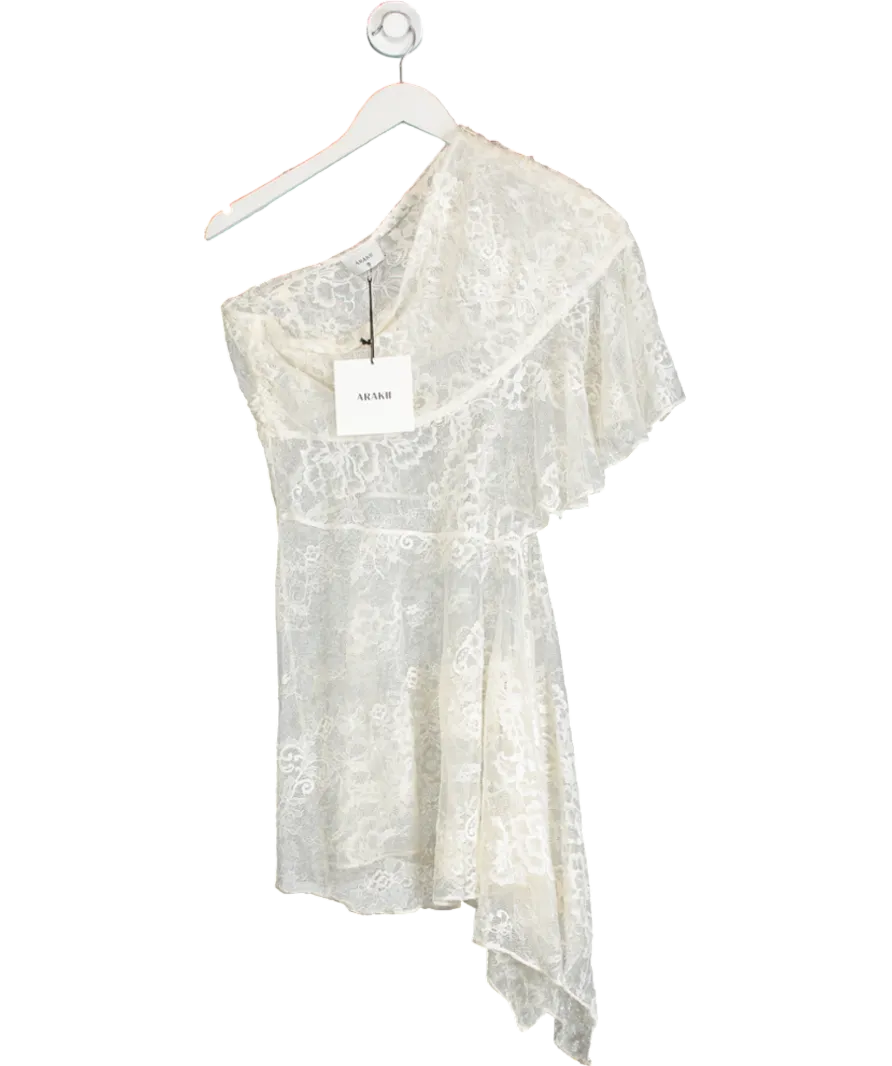 ARAKII Cream Asymmetrical Lace Skirt UK M