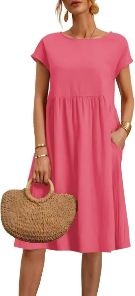 Boho Linen Dress Women Maxi Summer Beach Desses 2025 Dressy Casual Vacation Loose Sundresses Plus Size Spring Outfits