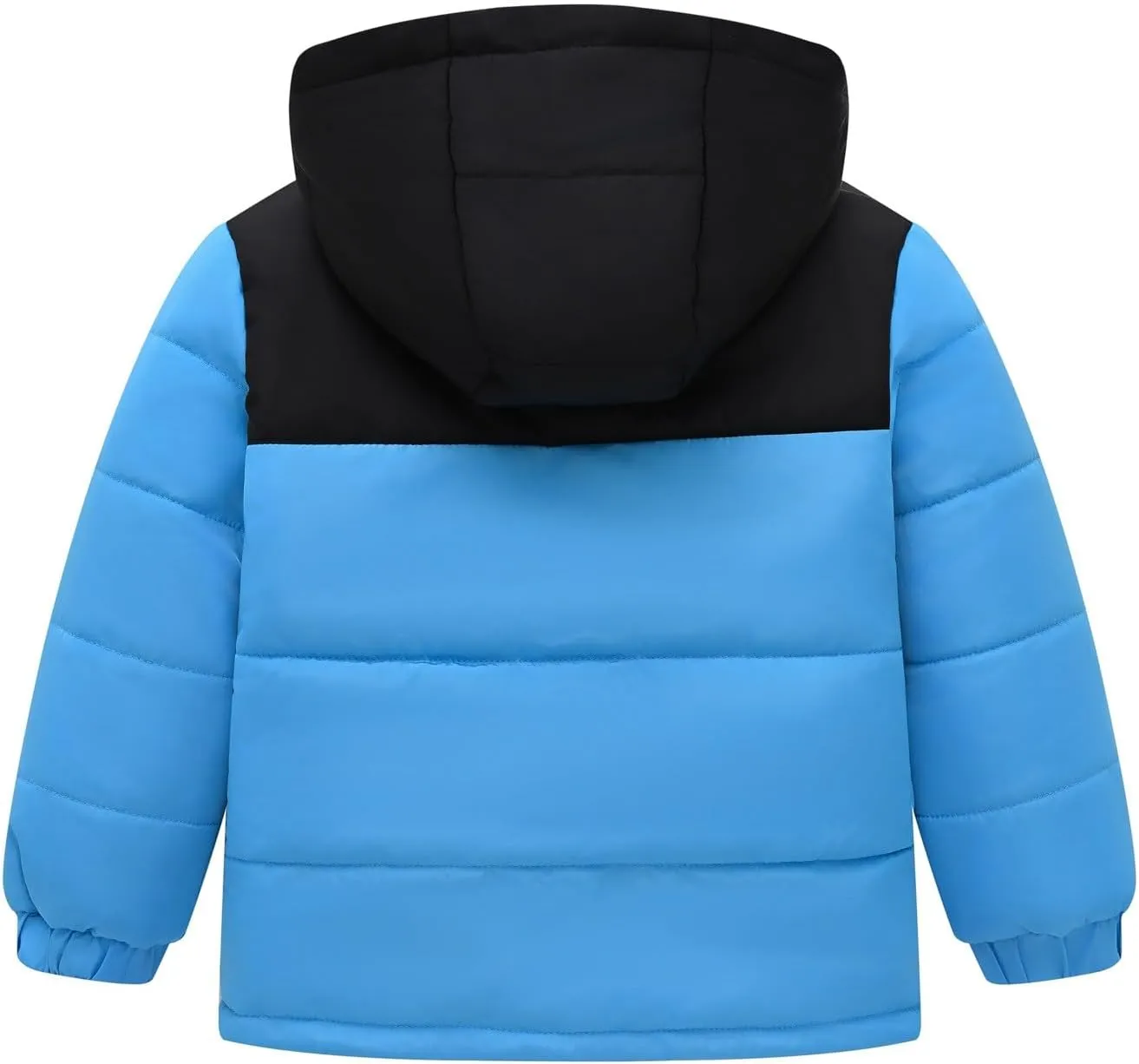 Boys Down Jacket Hood Thick Warm Winter Coat Parka Padded Color Block Outerwear Puffer Water-esistant Jacket