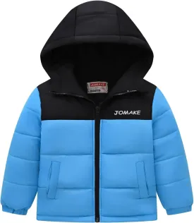 Boys Down Jacket Hood Thick Warm Winter Coat Parka Padded Color Block Outerwear Puffer Water-esistant Jacket