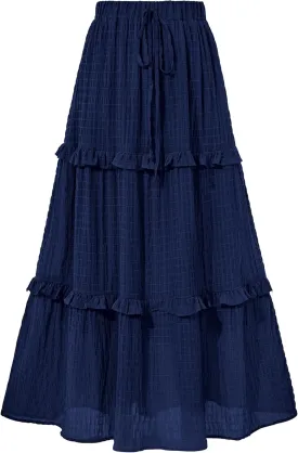 BTFBM Women's Long Summer Skirt 2025 Elegant High Waist Cocktail Party Wedding Guest Dress Flared A-Line Midi Skirts