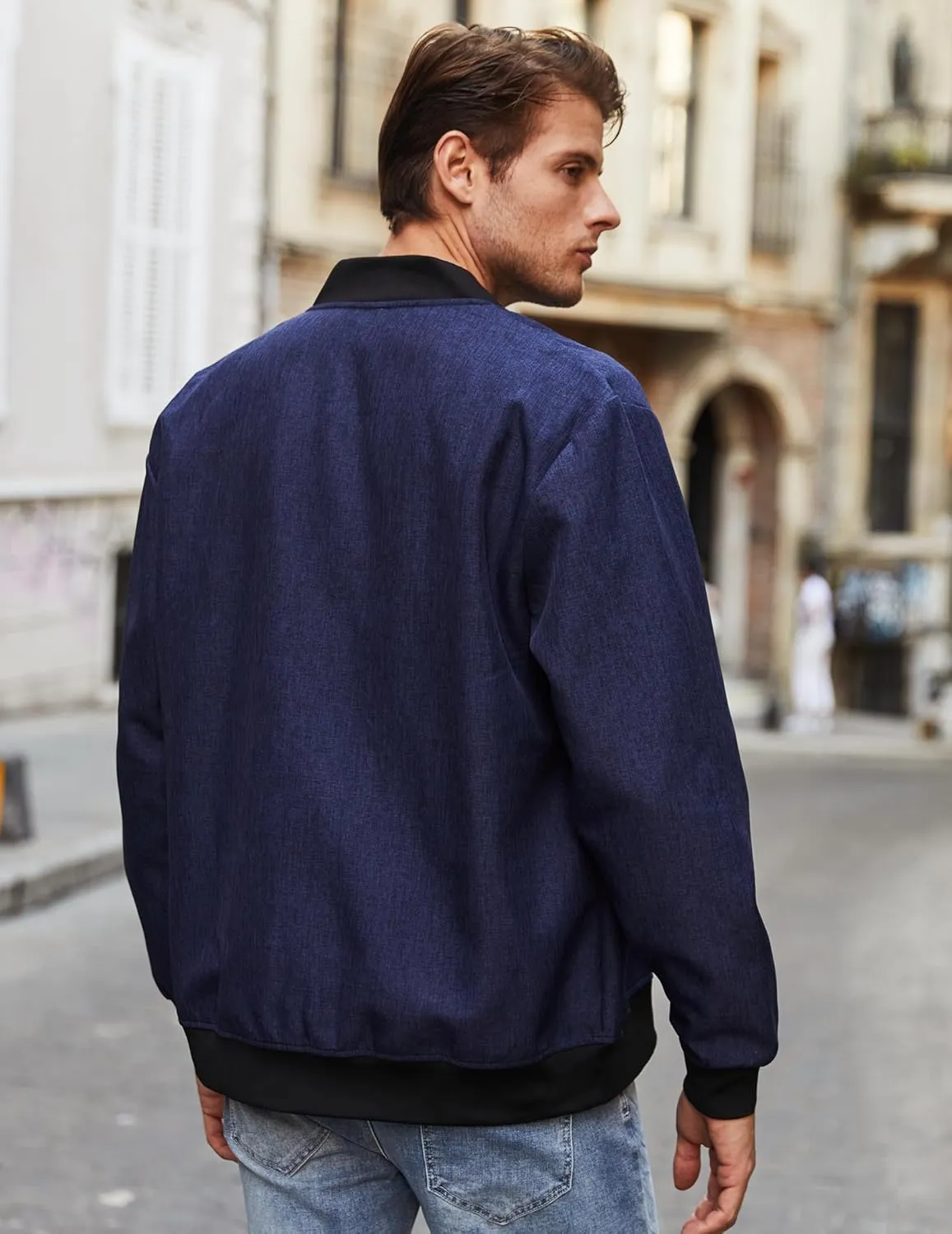 COOFANDY Men's Casual Varsity Jacket Vintage Lightweight Bomber Jackets Zip Up Fashion Coat