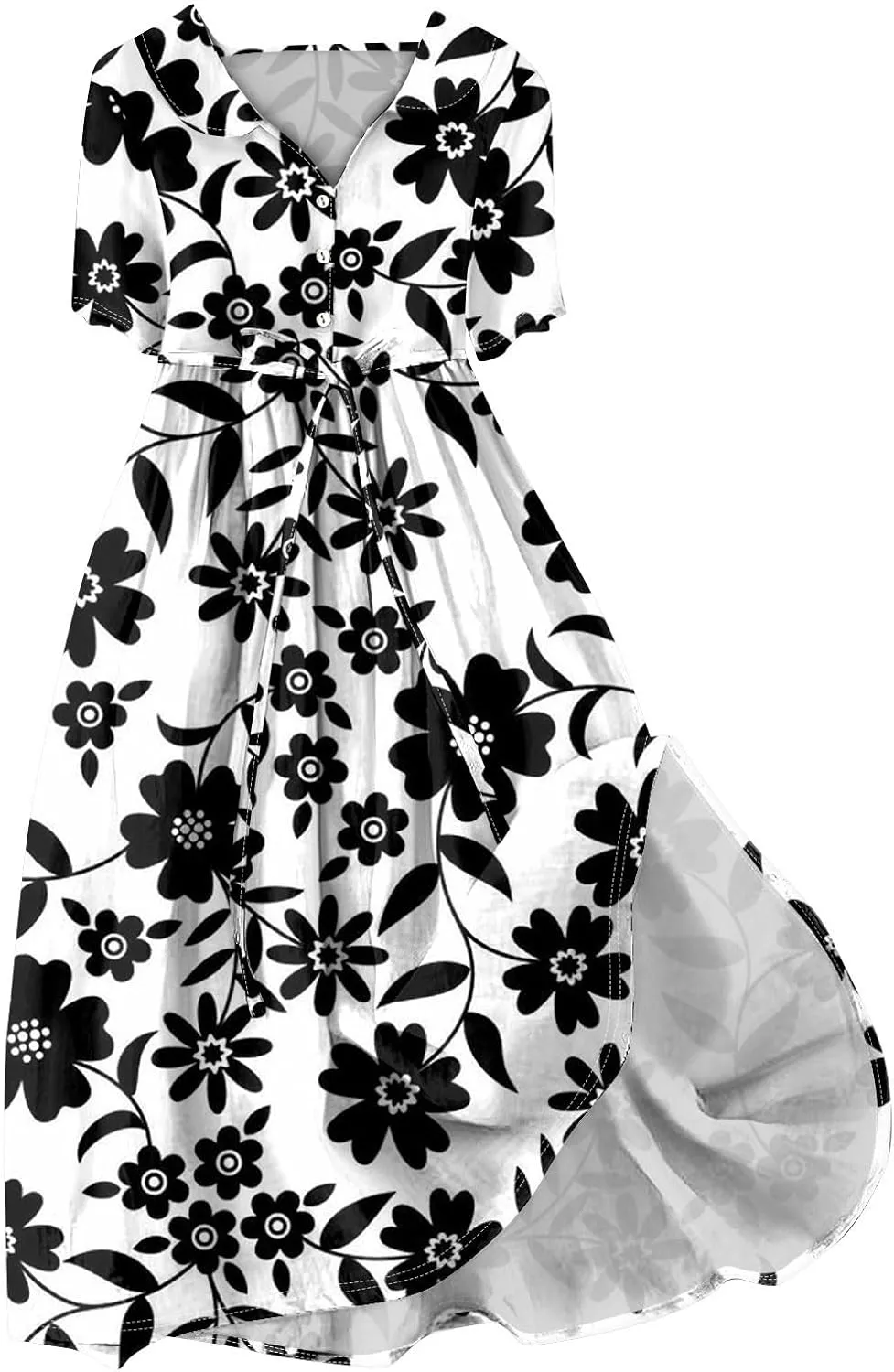 Dresses for Women 2025 Tie Swing Spring Summer Maxi Dress Short Sleeve Womens Summer