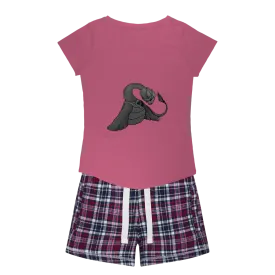 Ghoulaba Women's Sleepy Tee and Flannel Short