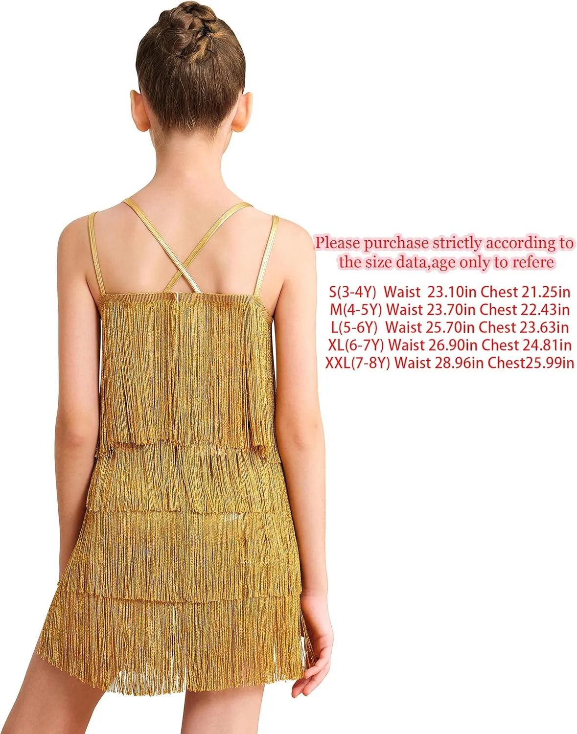 Girls Latin Tassel Dance Dress Sequin Fringe Skirt Sparkly Camisole Dancewear