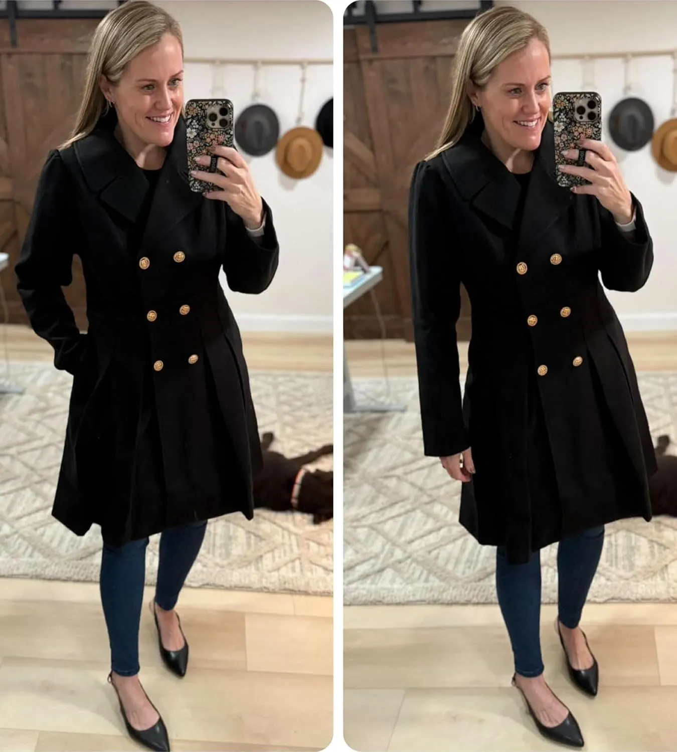 GRACE KARIN 2024 Women's Fashion Trench Coat Notch Lapel Double Breasted Thick A Line Pea Coats Jacket with Pockets(S-2XL)