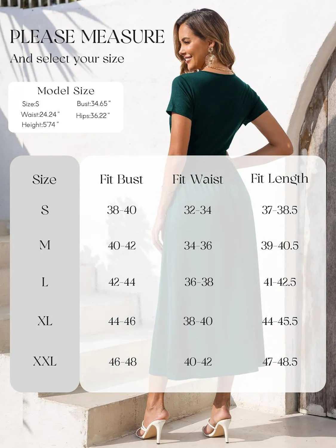 Gracyoga Women's Summer Dresses 2025 Short Sleeve Maxi Dress Casual V Neck Flowy Sundress with Pockets
