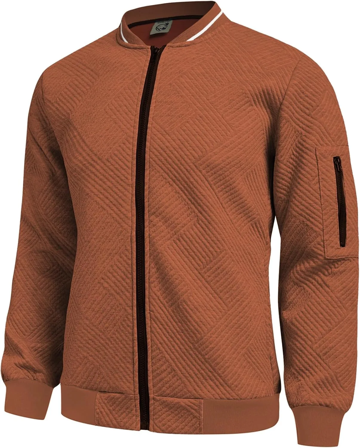 Hardaddy Men's Lightweight Bomber Jacket Textured Casual Varsity Coat