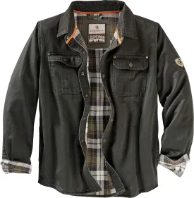 Legendary Whitetails Journeyman Shirt Jacket, Flannel Lined Shacket for Men, Water-Resistant Coat Rugged Fall Clothing