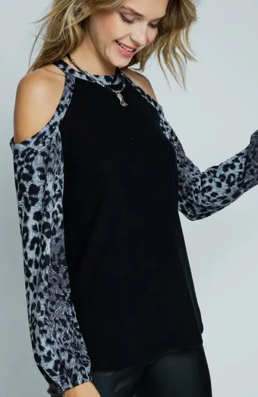 Leopard Off Shoulder Top
