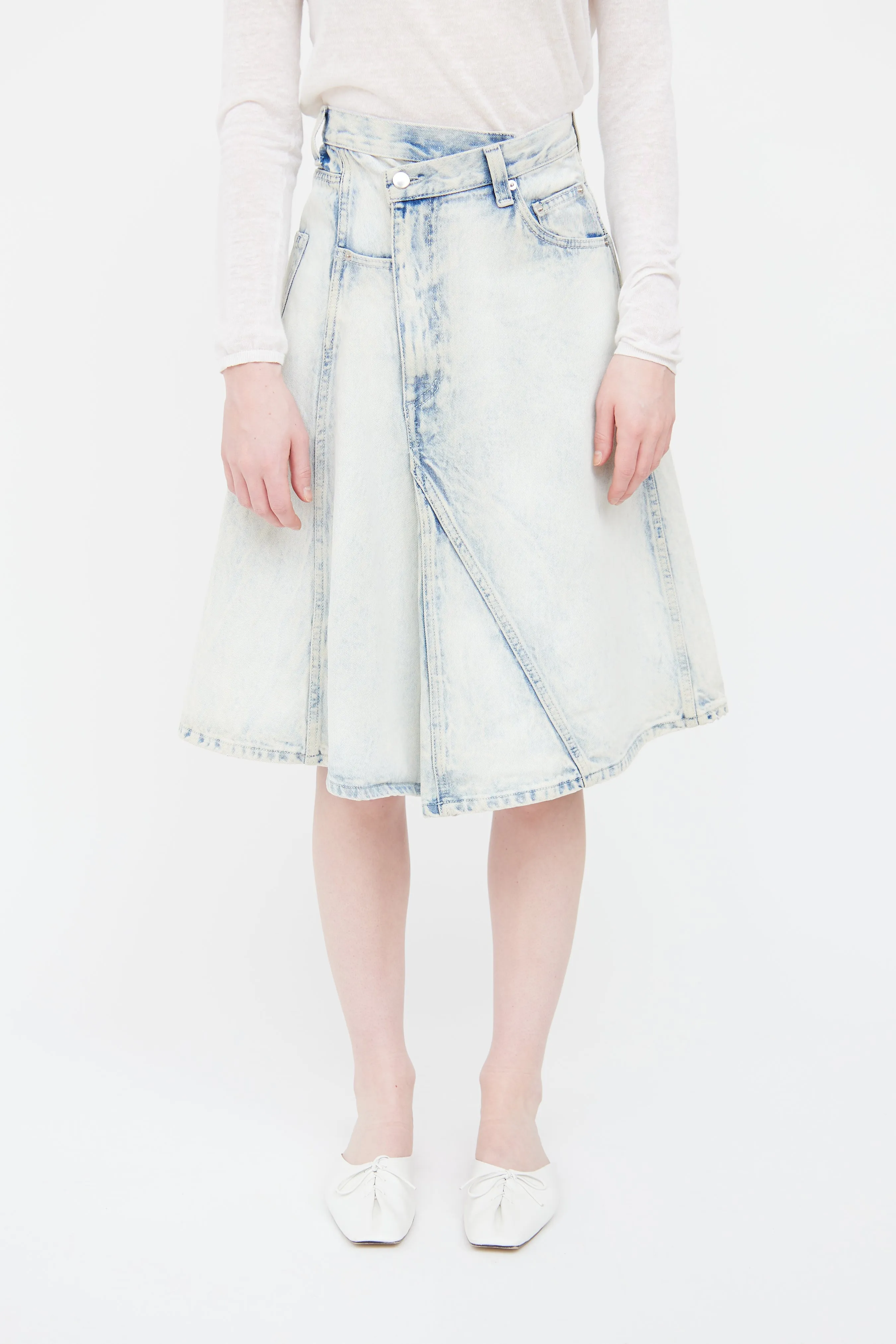 Lightwash Asymmetrical Denim Skirt