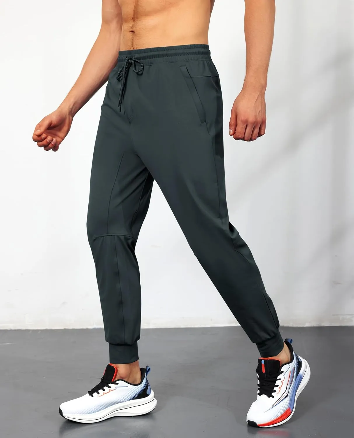 Mens Sweatpants Athletic Pants Workout Track Pants Traning Pants with Zipper Pockets Joggers for Men Gym, Running