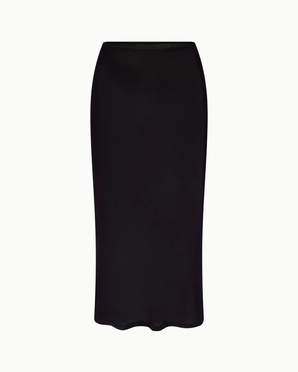 Mesh Midi Skirt | Black