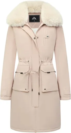 MOERDENG Women's Waterproof Long Winter Coat Thickened Down Parka Warm Puffer Jacket