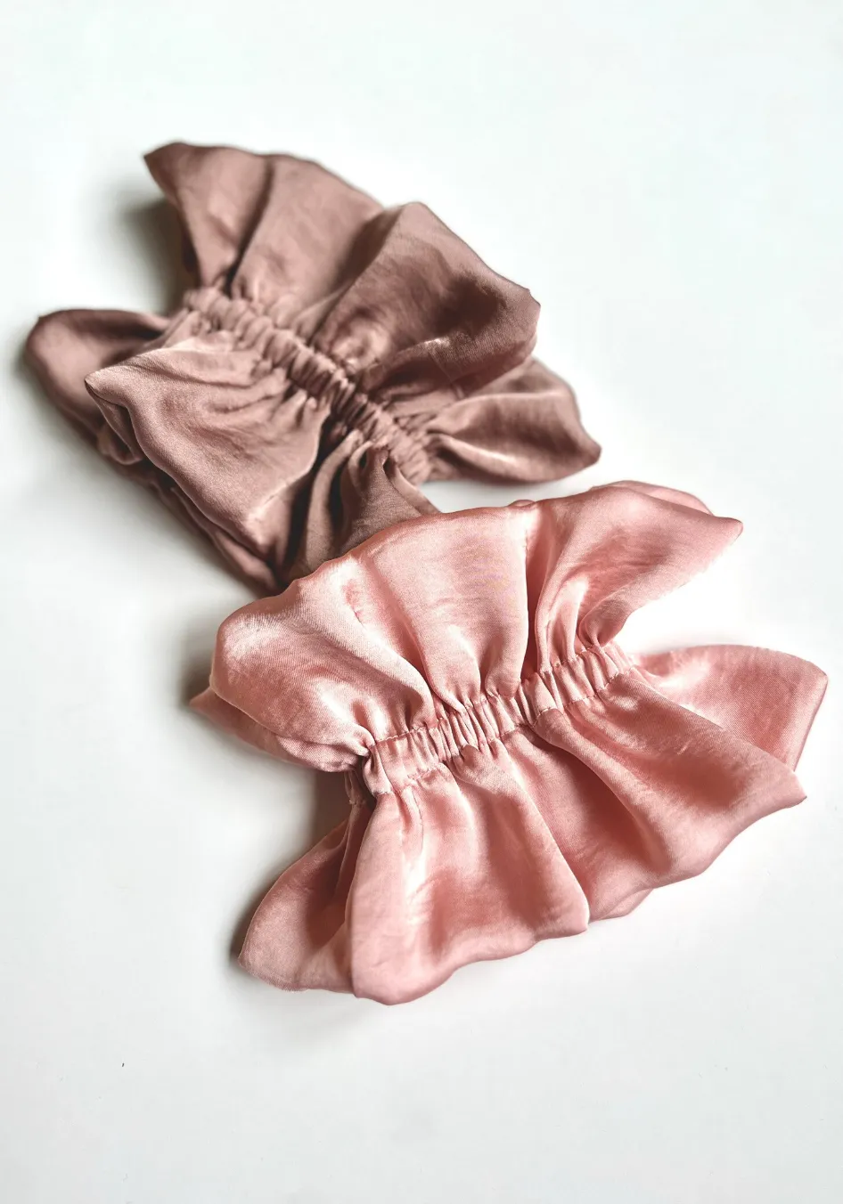 Ruffle Silk Series Scrunchie | Silky Satin Chiffon | Luxury Designer Hair Scrunchies | Handmade