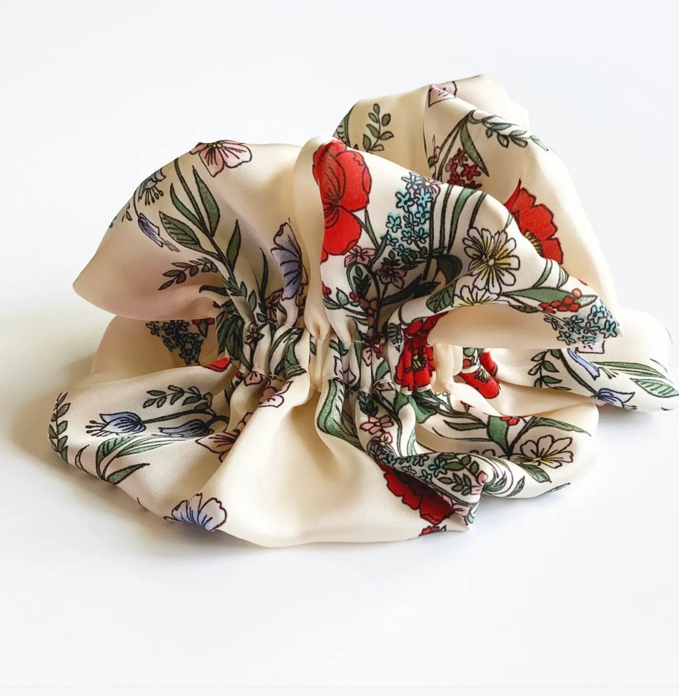 Ruffle Silk Series Scrunchie | Silky Satin Chiffon | Luxury Designer Hair Scrunchies | Handmade