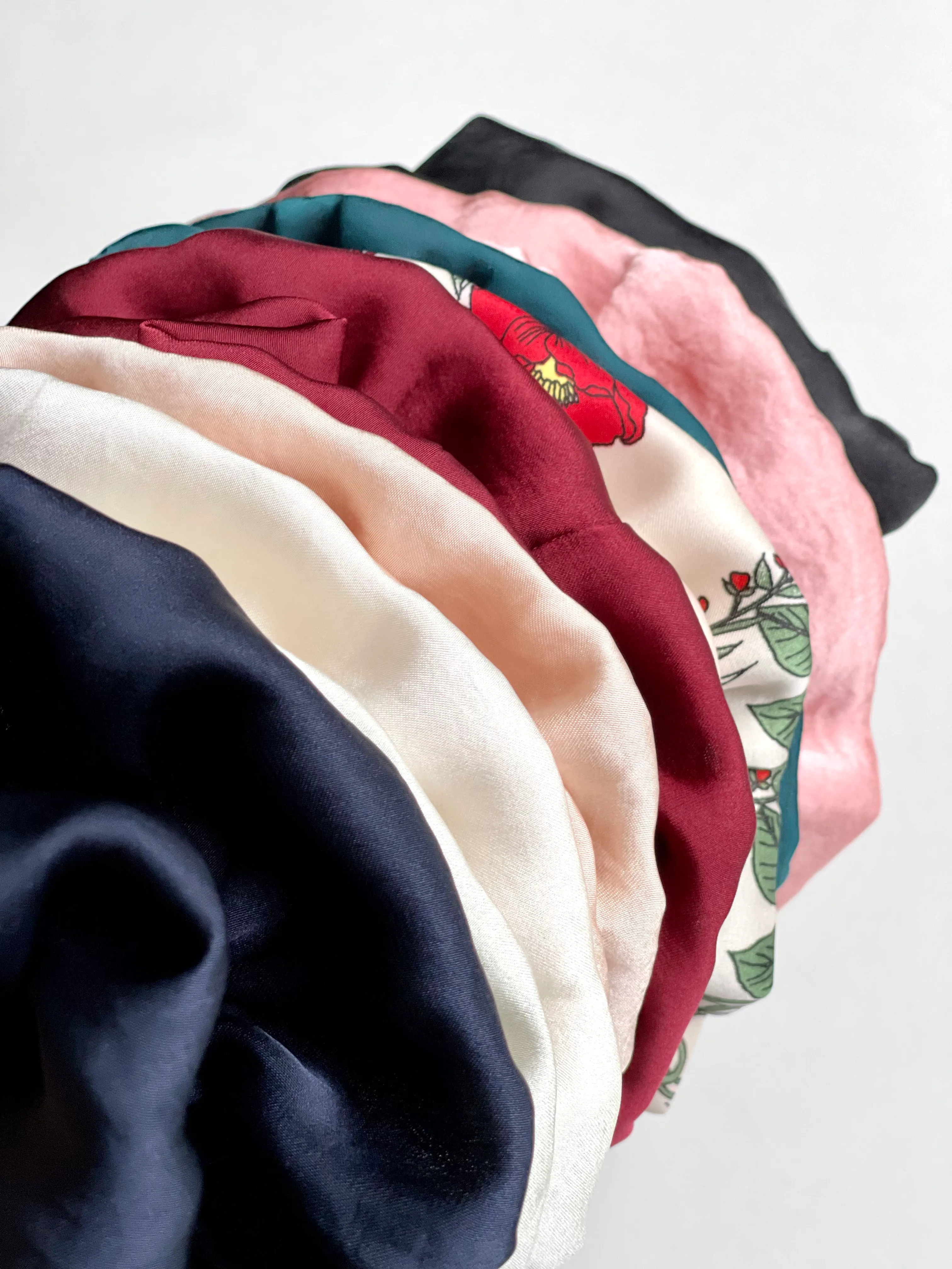 Ruffle Silk Series Scrunchie | Silky Satin Chiffon | Luxury Designer Hair Scrunchies | Handmade