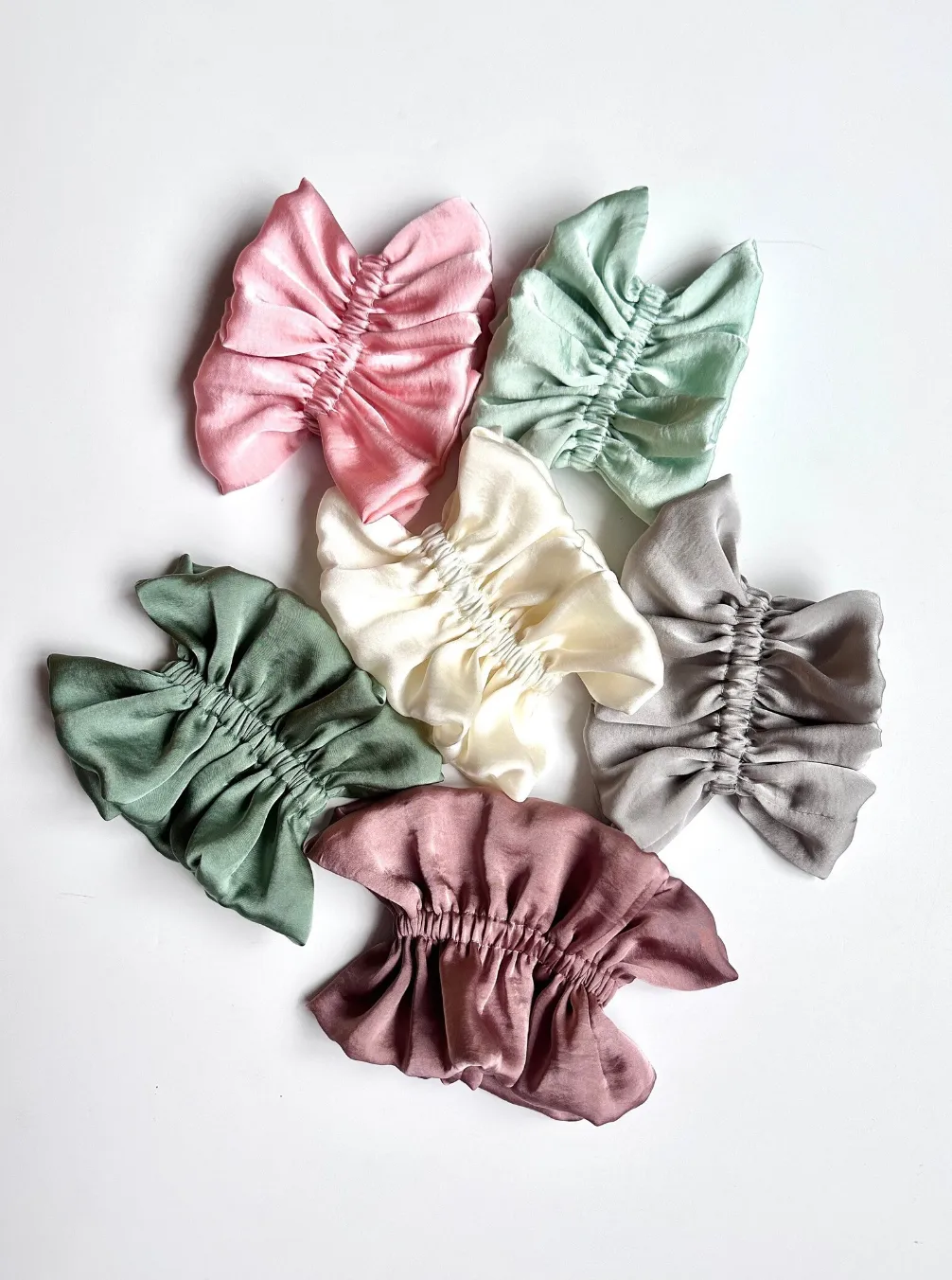 Ruffle Silk Series Scrunchie | Silky Satin Chiffon | Luxury Designer Hair Scrunchies | Handmade