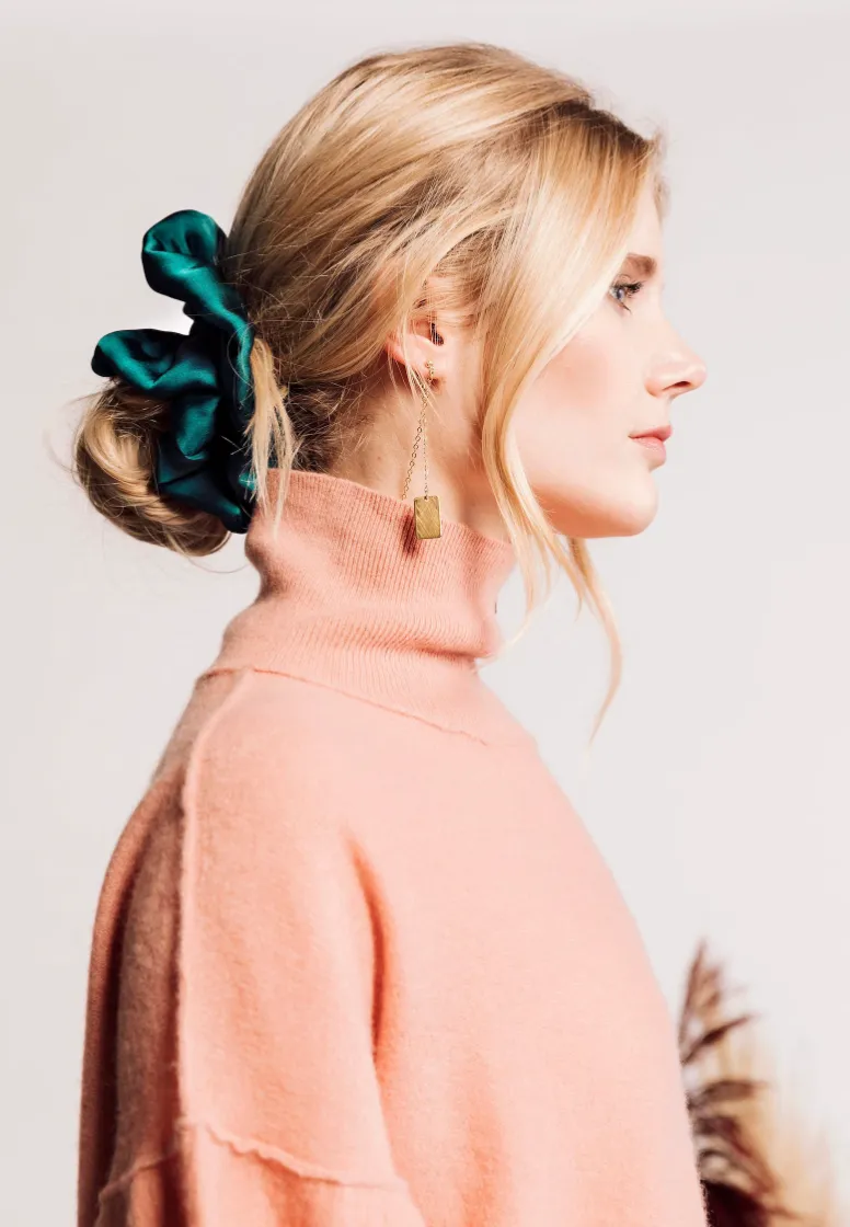 Ruffle Silk Series Scrunchie | Silky Satin Chiffon | Luxury Designer Hair Scrunchies | Handmade