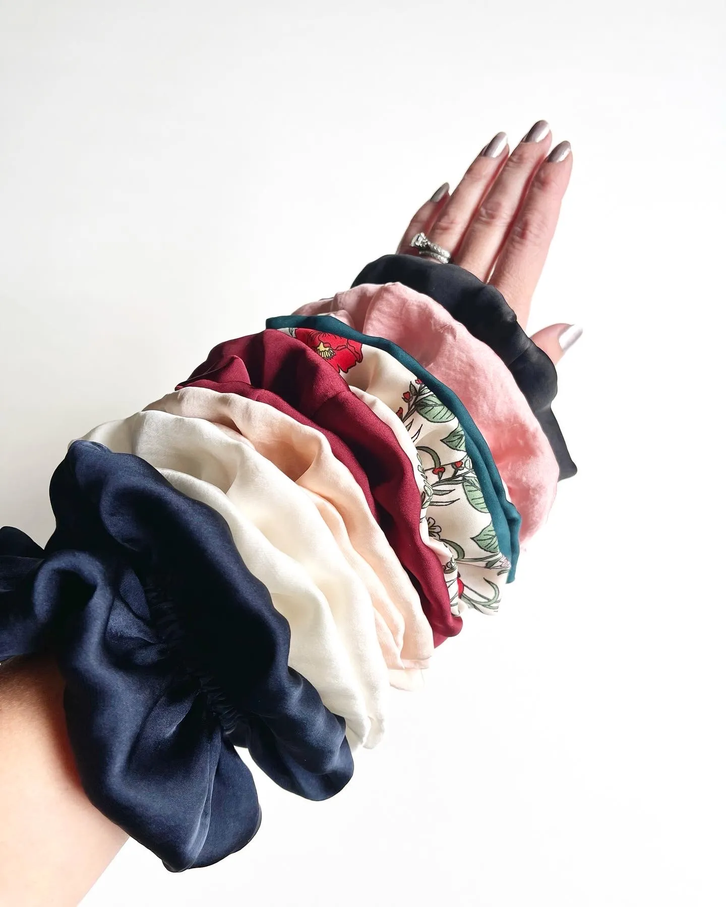 Ruffle Silk Series Scrunchie | Silky Satin Chiffon | Luxury Designer Hair Scrunchies | Handmade