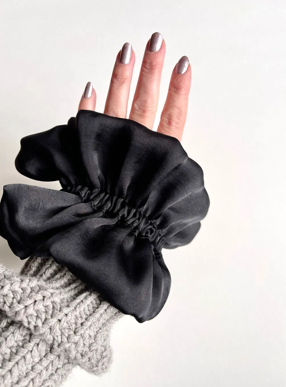 Ruffle Silk Series Scrunchie | Silky Satin Chiffon | Luxury Designer Hair Scrunchies | Handmade