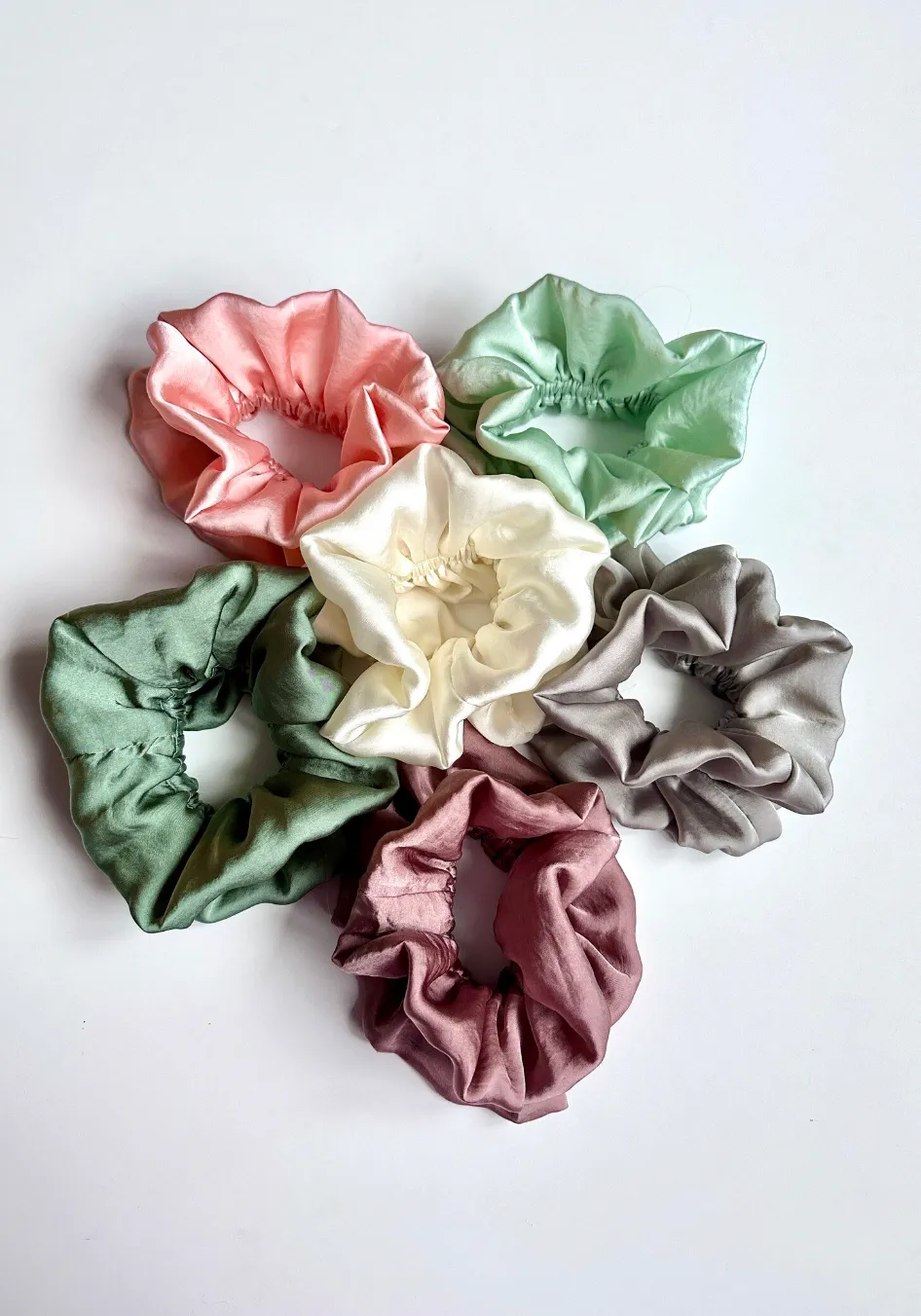Ruffle Silk Series Scrunchie | Silky Satin Chiffon | Luxury Designer Hair Scrunchies | Handmade
