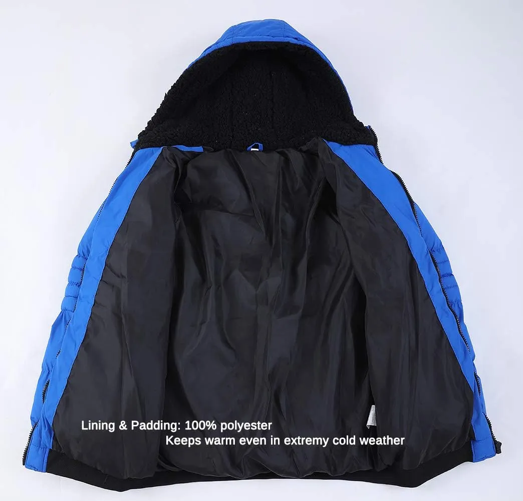 SNOW DREAMS Boys Spring Winter Coat Waterproof Puffer Fall Jacket Hooded Warm for Kids Outerwear Parka
