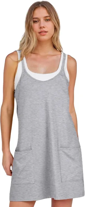 Summer Mini Dresses for Women 2025 Casual Short Sundress Workout Tennis Athletic Dress with Built in Shorts
