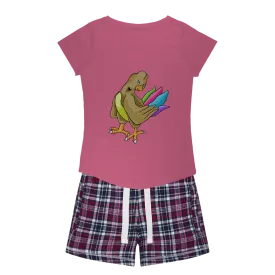 Toudan Women's Sleepy Tee and Flannel Short