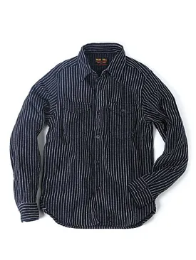 UES Clothing 501656 Indigo Stripe Heavy Flannel Shirt