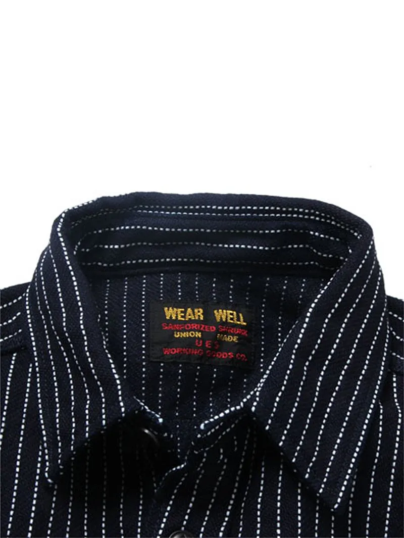 UES Clothing 501656 Indigo Stripe Heavy Flannel Shirt