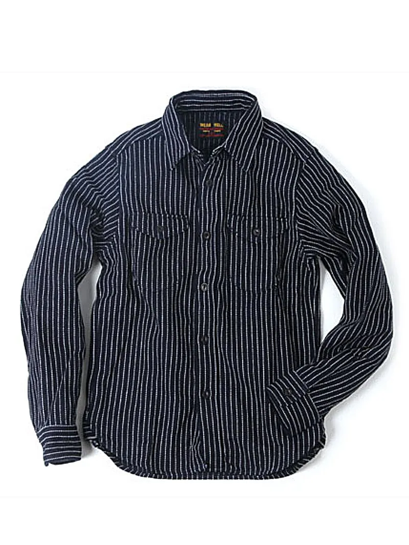 UES Clothing 501656 Indigo Stripe Heavy Flannel Shirt