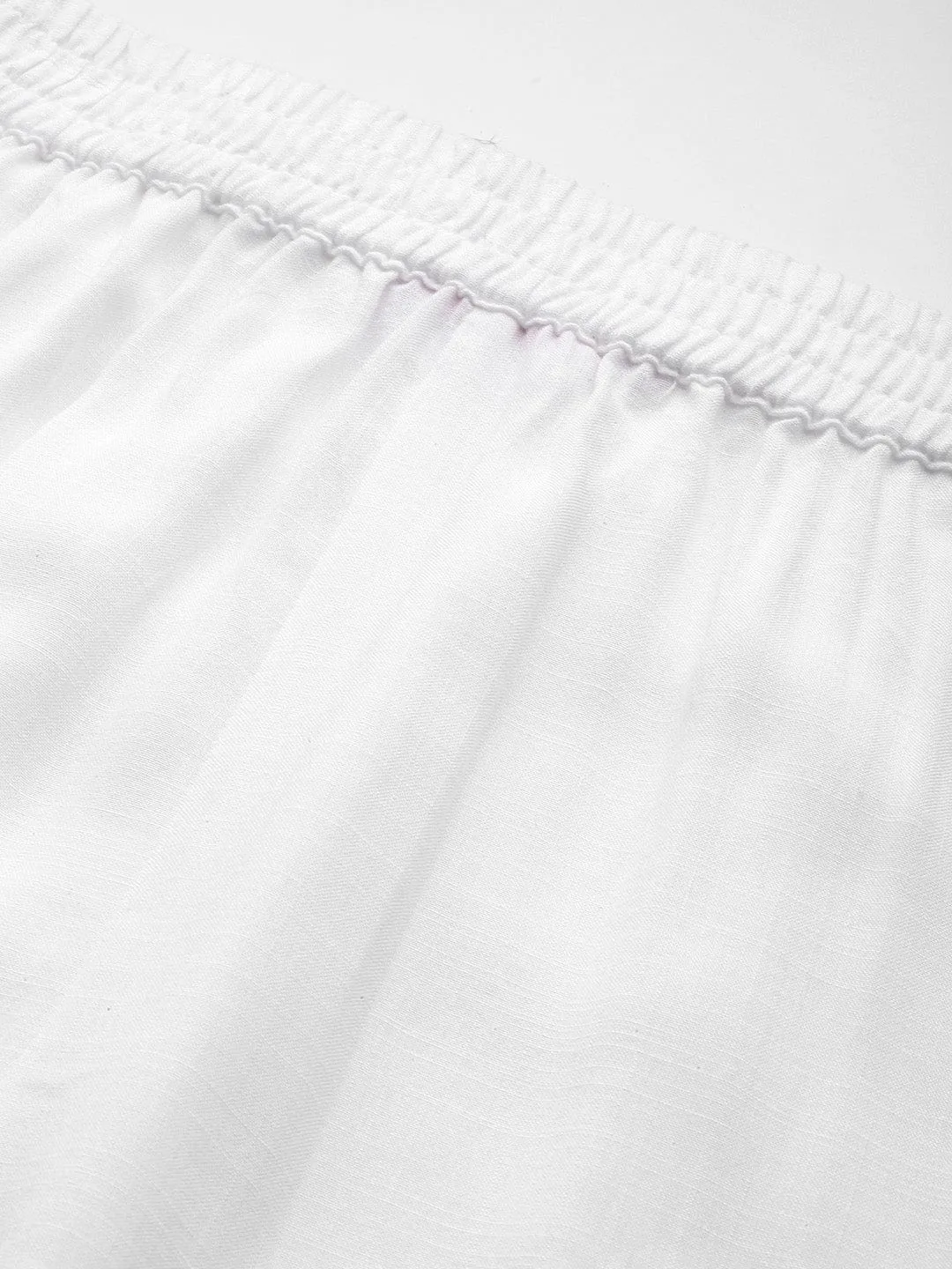 Varanga White Colored Silk Ethnic Palazzos