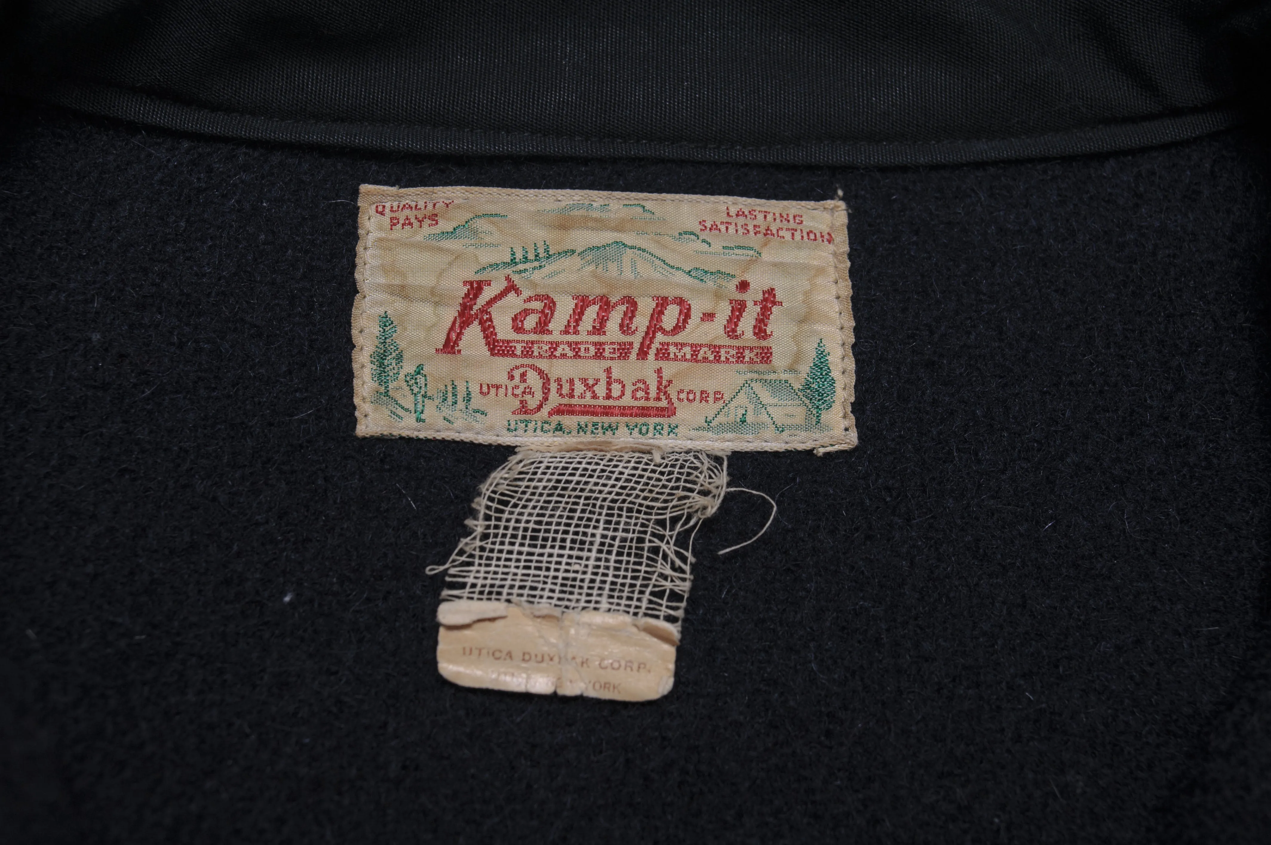 VINTAGE USN US NAVY CPO  KAMP-IT FLANNEL SHIRT 1960'S